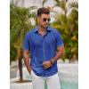 imageCOOFANDY Mens Button Down Shirt Short Sleeve Casual Shirts for Summer Beach Vacation ShirtsAzure