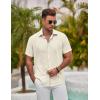 imageCOOFANDY Mens Button Down Shirt Short Sleeve Casual Shirts for Summer Beach Vacation ShirtsBeige