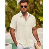 imageCOOFANDY Mens Button Down Shirt Short Sleeve Casual Shirts for Summer Beach Vacation ShirtsBeige