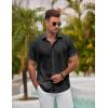 imageCOOFANDY Mens Button Down Shirt Short Sleeve Casual Shirts for Summer Beach Vacation ShirtsBlack