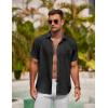 imageCOOFANDY Mens Button Down Shirt Short Sleeve Casual Shirts for Summer Beach Vacation ShirtsBlack
