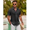 imageCOOFANDY Mens Button Down Shirt Short Sleeve Casual Shirts for Summer Beach Vacation ShirtsBlack