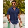 imageCOOFANDY Mens Button Down Shirt Short Sleeve Casual Shirts for Summer Beach Vacation ShirtsBlue Violet