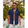 imageCOOFANDY Mens Button Down Shirt Short Sleeve Casual Shirts for Summer Beach Vacation ShirtsBlue Violet