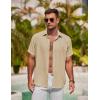 imageCOOFANDY Mens Button Down Shirt Short Sleeve Casual Shirts for Summer Beach Vacation ShirtsLight Coffee