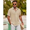 imageCOOFANDY Mens Button Down Shirt Short Sleeve Casual Shirts for Summer Beach Vacation ShirtsLight Coffee