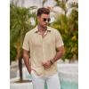 imageCOOFANDY Mens Button Down Shirt Short Sleeve Casual Shirts for Summer Beach Vacation ShirtsLight Coffee