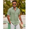 imageCOOFANDY Mens Button Down Shirt Short Sleeve Casual Shirts for Summer Beach Vacation ShirtsLight Green