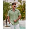 imageCOOFANDY Mens Button Down Shirt Short Sleeve Casual Shirts for Summer Beach Vacation ShirtsLight Green