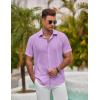 imageCOOFANDY Mens Button Down Shirt Short Sleeve Casual Shirts for Summer Beach Vacation ShirtsLight Purple