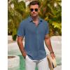 imageCOOFANDY Mens Button Down Shirt Short Sleeve Casual Shirts for Summer Beach Vacation ShirtsSlate Blue