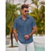 imageCOOFANDY Mens Button Down Shirt Short Sleeve Casual Shirts for Summer Beach Vacation ShirtsSlate Blue