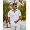 imageCOOFANDY Mens Button Down Shirt Short Sleeve Casual Shirts for Summer Beach Vacation ShirtsWhite