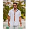 imageCOOFANDY Mens Button Down Shirt Short Sleeve Casual Shirts for Summer Beach Vacation ShirtsWhite