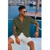 imageCOOFANDY Mens Button Down Shirts Short Sleeve Casual Summer Shirts Beach Wedding Shirt with PocketArmy Green