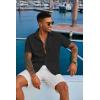 imageCOOFANDY Mens Button Down Shirts Short Sleeve Casual Summer Shirts Beach Wedding Shirt with PocketBlack