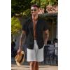 imageCOOFANDY Mens Button Down Shirts Short Sleeve Casual Summer Shirts Beach Wedding Shirt with PocketBlack