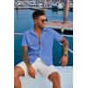 imageCOOFANDY Mens Button Down Shirts Short Sleeve Casual Summer Shirts Beach Wedding Shirt with PocketBlue