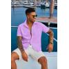 imageCOOFANDY Mens Button Down Shirts Short Sleeve Casual Summer Shirts Beach Wedding Shirt with PocketLavender
