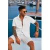 imageCOOFANDY Mens Button Down Shirts Short Sleeve Casual Summer Shirts Beach Wedding Shirt with PocketWhite