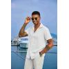 imageCOOFANDY Mens Button Down Shirts Short Sleeve Casual Summer Shirts Beach Wedding Shirt with PocketWhite
