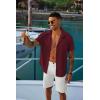 imageCOOFANDY Mens Button Down Shirts Short Sleeve Casual Summer Shirts Beach Wedding Shirt with PocketWine Red