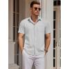 imageCOOFANDY Mens Casual Button Down Shirts Short Sleeve Business Shirts Lightweight Wrinkle Free Dress ShirtsAwhite