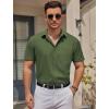imageCOOFANDY Mens Casual Button Down Shirts Short Sleeve Business Shirts Lightweight Wrinkle Free Dress ShirtsDark Army Green