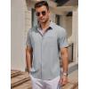 imageCOOFANDY Mens Casual Button Down Shirts Short Sleeve Business Shirts Lightweight Wrinkle Free Dress ShirtsLight Gray