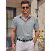 imageCOOFANDY Mens Casual Button Down Shirts Short Sleeve Business Shirts Lightweight Wrinkle Free Dress ShirtsLight Gray