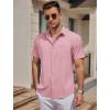 imageCOOFANDY Mens Casual Button Down Shirts Short Sleeve Business Shirts Lightweight Wrinkle Free Dress ShirtsPink