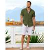 imageCOOFANDY Mens Casual Button Down Shirts Short Sleeve Textured Shirt Summer Untucked Vacation Beach Wedding ShirtsArmy Green