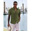 imageCOOFANDY Mens Casual Button Down Shirts Short Sleeve Textured Shirt Summer Untucked Vacation Beach Wedding ShirtsArmy Green