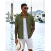 imageCOOFANDY Mens Casual Button Down Shirts Short Sleeve Textured Shirt Summer Untucked Vacation Beach Wedding ShirtsArmy Green