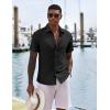 imageCOOFANDY Mens Casual Button Down Shirts Short Sleeve Textured Shirt Summer Untucked Vacation Beach Wedding ShirtsBlack