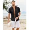 imageCOOFANDY Mens Casual Button Down Shirts Short Sleeve Textured Shirt Summer Untucked Vacation Beach Wedding ShirtsBlack