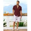 imageCOOFANDY Mens Casual Button Down Shirts Short Sleeve Textured Shirt Summer Untucked Vacation Beach Wedding ShirtsBurgundy