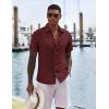 imageCOOFANDY Mens Casual Button Down Shirts Short Sleeve Textured Shirt Summer Untucked Vacation Beach Wedding ShirtsBurgundy