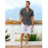 imageCOOFANDY Mens Casual Button Down Shirts Short Sleeve Textured Shirt Summer Untucked Vacation Beach Wedding ShirtsDark Grey