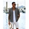imageCOOFANDY Mens Casual Button Down Shirts Short Sleeve Textured Shirt Summer Untucked Vacation Beach Wedding ShirtsDark Grey