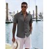 imageCOOFANDY Mens Casual Button Down Shirts Short Sleeve Textured Shirt Summer Untucked Vacation Beach Wedding ShirtsDark Grey