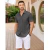 imageCOOFANDY Mens Casual Button Down Shirts Short Sleeve Textured Shirt Summer Untucked Vacation Beach Wedding ShirtsDark Grey