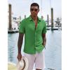 imageCOOFANDY Mens Casual Button Down Shirts Short Sleeve Textured Shirt Summer Untucked Vacation Beach Wedding ShirtsGreen