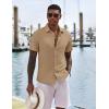 imageCOOFANDY Mens Casual Button Down Shirts Short Sleeve Textured Shirt Summer Untucked Vacation Beach Wedding ShirtsKhaki