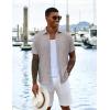 imageCOOFANDY Mens Casual Button Down Shirts Short Sleeve Textured Shirt Summer Untucked Vacation Beach Wedding ShirtsLight Grey