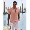 imageCOOFANDY Mens Casual Button Down Shirts Short Sleeve Textured Shirt Summer Untucked Vacation Beach Wedding ShirtsPink