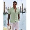 imageCOOFANDY Mens Casual Button Down Shirts Short Sleeve Textured Shirt Summer Untucked Vacation Beach Wedding ShirtsSage Green