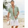 imageCOOFANDY Mens Casual Button Down Shirts Short Sleeve Textured Shirt Summer Untucked Vacation Beach Wedding ShirtsSage Green