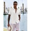 imageCOOFANDY Mens Casual Button Down Shirts Short Sleeve Textured Shirt Summer Untucked Vacation Beach Wedding ShirtsWhite