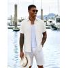 imageCOOFANDY Mens Casual Button Down Shirts Short Sleeve Textured Shirt Summer Untucked Vacation Beach Wedding ShirtsWhite